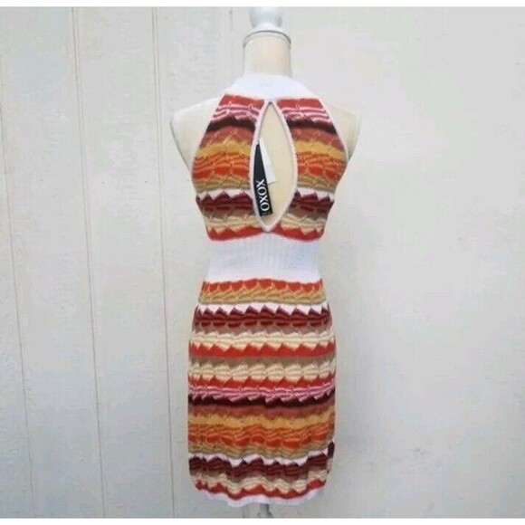 XOXO knitted chevron print multi colored dress wmns sz Med - Picture 2 of 5